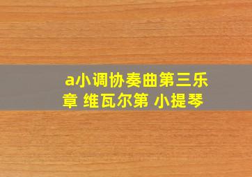 a小调协奏曲第三乐章 维瓦尔第 小提琴